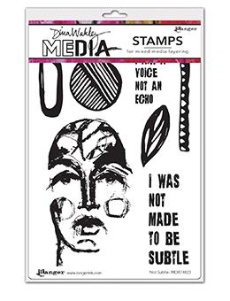 Dina Wakley Media Cling Mount Stamps: Grungy Stars MDR47612